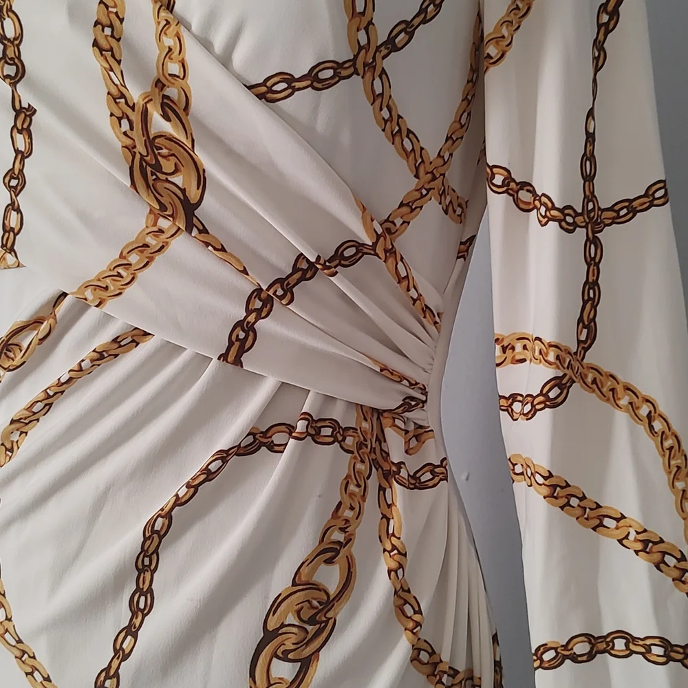 Ralph Lauren dress  Gold Chain  Size 6 Midi Cocktail Read Full Drescription - Picture 3 of 14